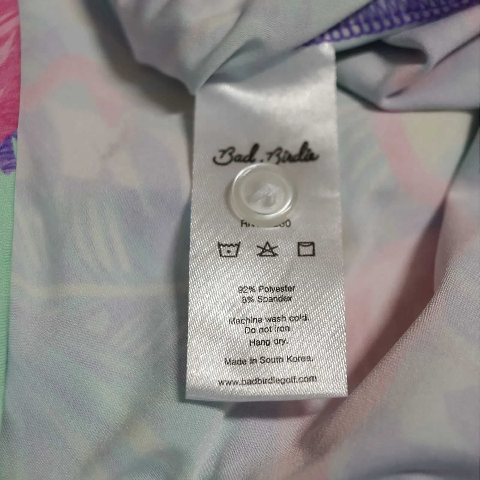 Bad Birdie Sleeveless Golf Polo Shirt Flamingo "Mingos"‎ Print Women's XS Purple - Image 9