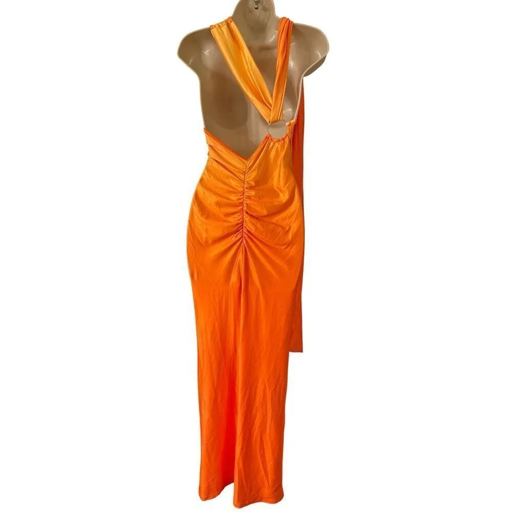 Orange ombre stretch maxi dress size small - Image 2