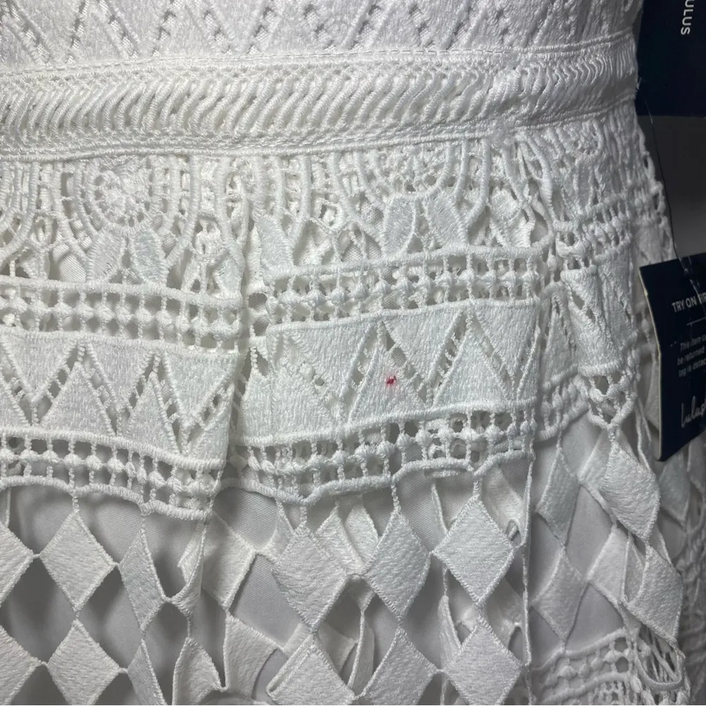 NWT Lulu’s Madly in Love White Lace Sleeveless Midi Dress size large engagement - Image 4