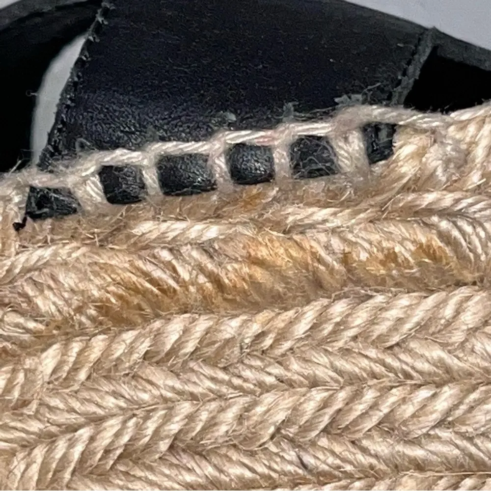 Vince Sophie Black Leather Wedge Espadrille Sandals - Image 10