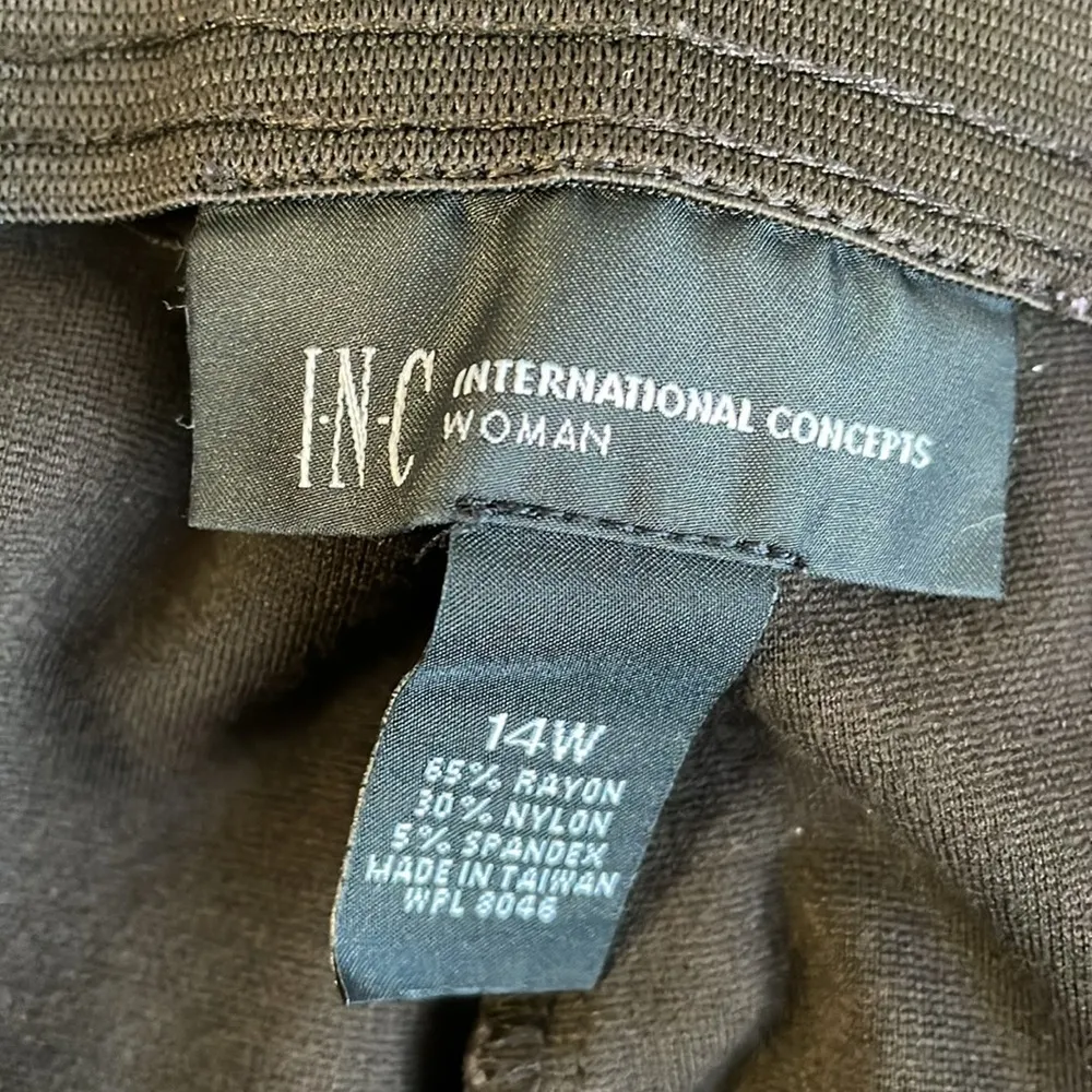 INC International Concepts Brown Stretch Pull on Pants Size 14W - Image 3