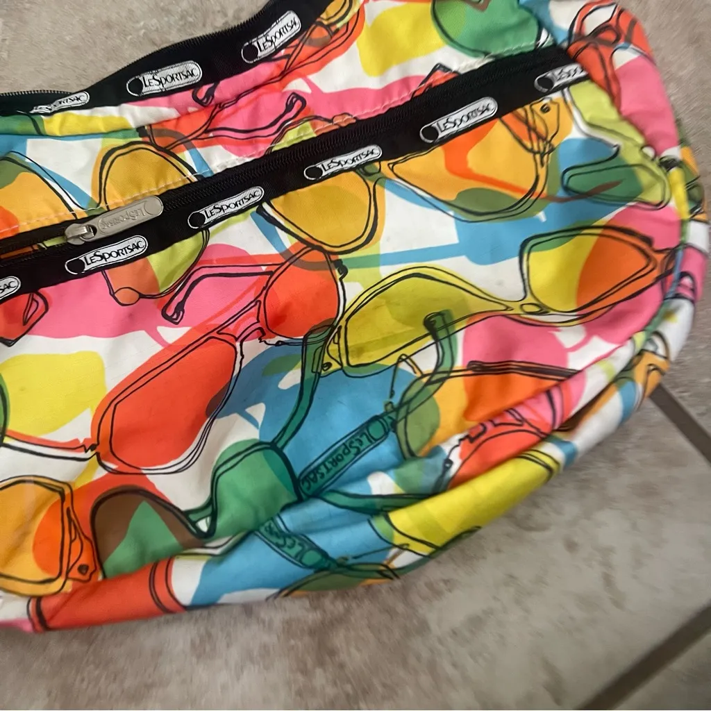 LeSportSac Greta Shades Shoulder Bag Purse, Rainbow Sunglasses, RETIRED,‎ - Image 9