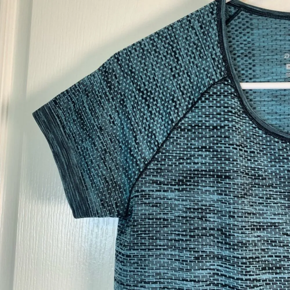 Nike Teal Black Dri-Fit Fitted Short Sleeve Shirt Size Med EUC #2769 - Image 3