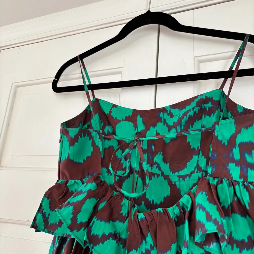 Ulla Kohnson Amaliya Dress Malachite Animal Print Pattern Midi Dress Size 8 - Image 9