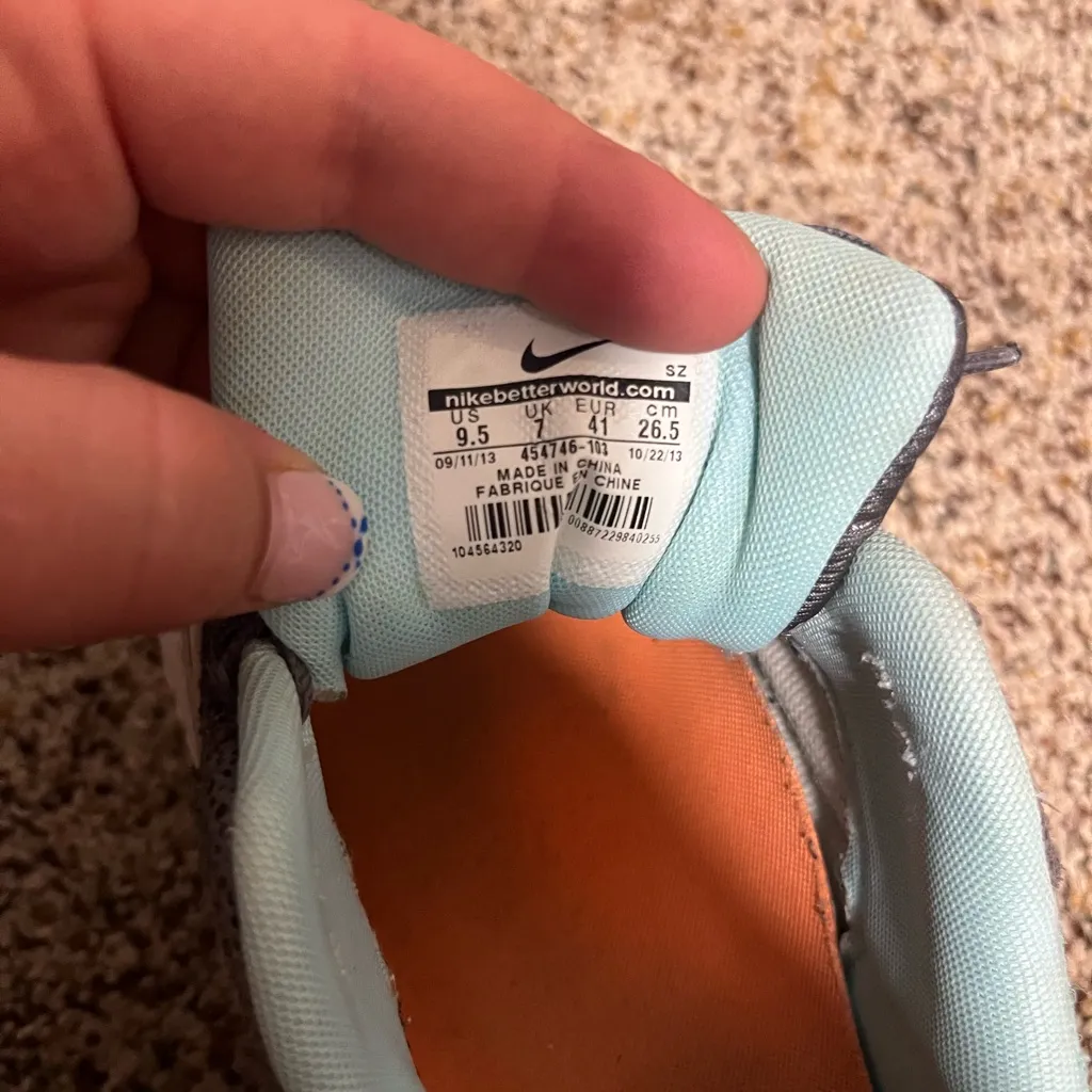 Nike Blue and Orange Athletic Shoes Air Max 1 - Image 3