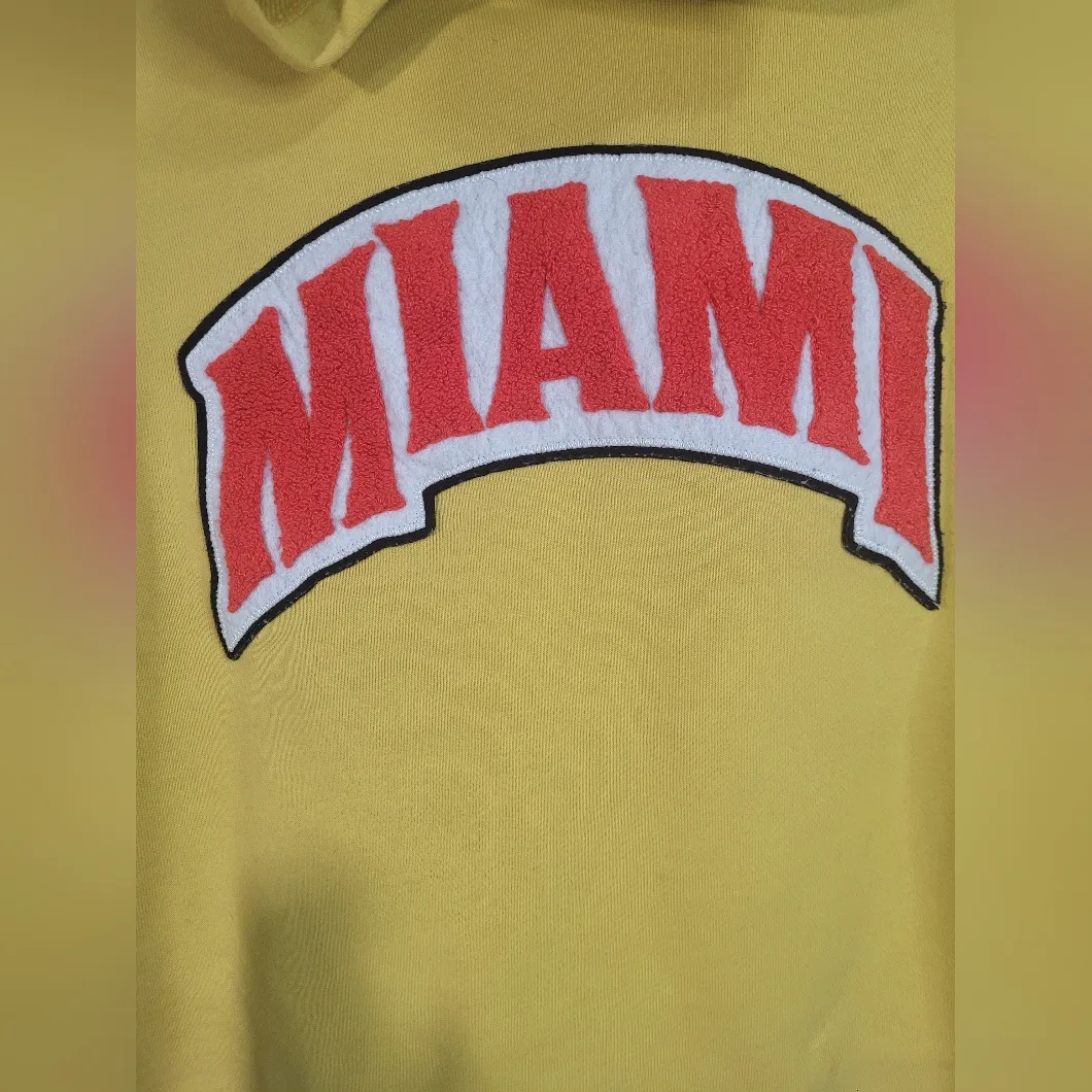 Woman Miami yellow cropped hoodie. Backwoods brand. Size XS. As Is. - Image 3