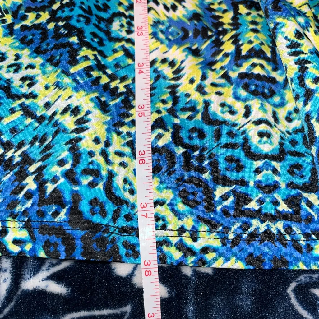 New Directions Royal Aztec Print Maxi Skirt Green Size L - Image 9