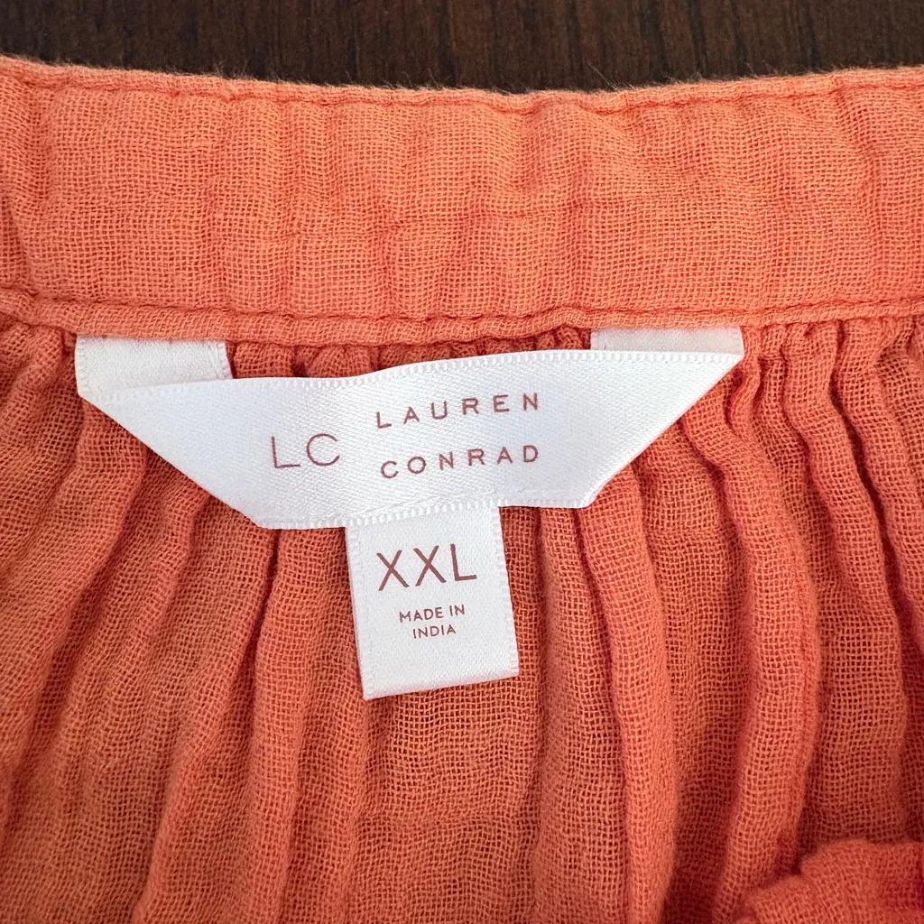 LC Lauren Conrad Square Neck Coral Blouse - Image 2
