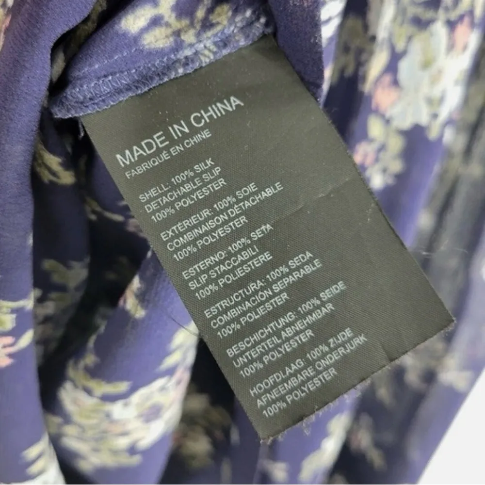 Club Monaco long sleeve silk floral dress sz 2 - Image 7