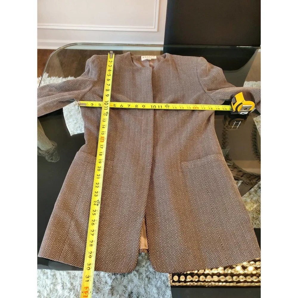 Vintage Renlyn NY Gray 100% Polyester Long Sleeve Jacket & Skirt 2 Piece Suit 8 - Image 12