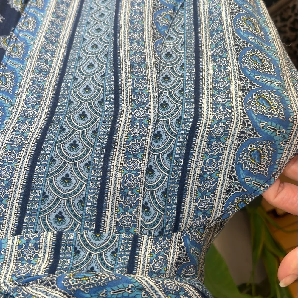 Anthropologie Maeve Eclipsed Paisley Midi Dress Handkerchief Hem Size 2 - Image 7