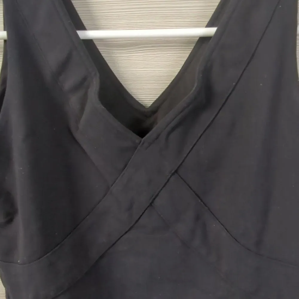 Lululemon Black V Neck Wet Dry Warm Wide Strap Activewear Pullover Tank 29" - Image 7