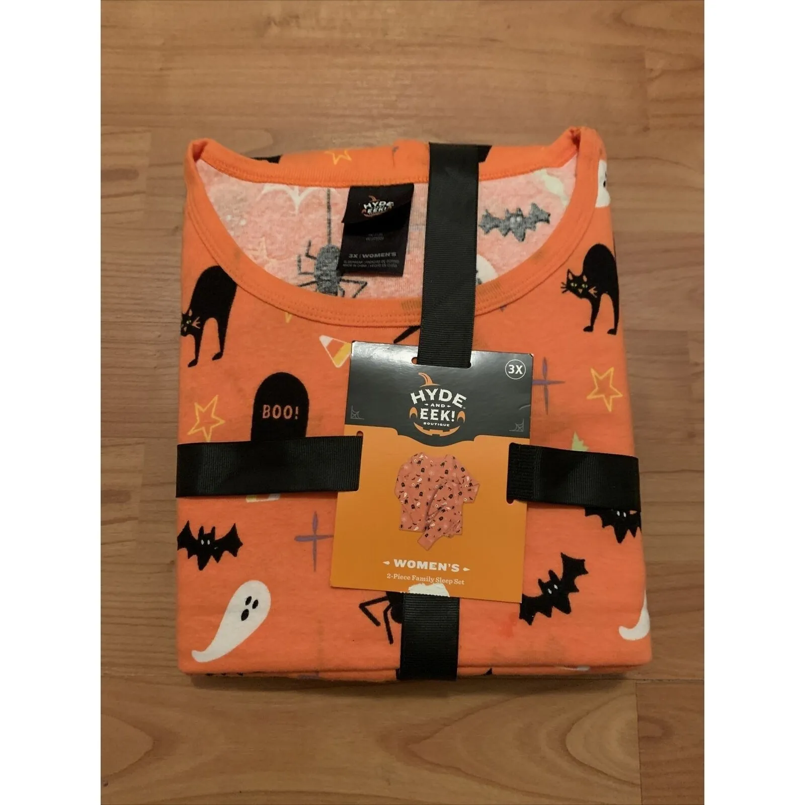 Target 2pc Halloween Hyde and EEK  Women's Pajama Set Orange Black Size 3X - Image 15