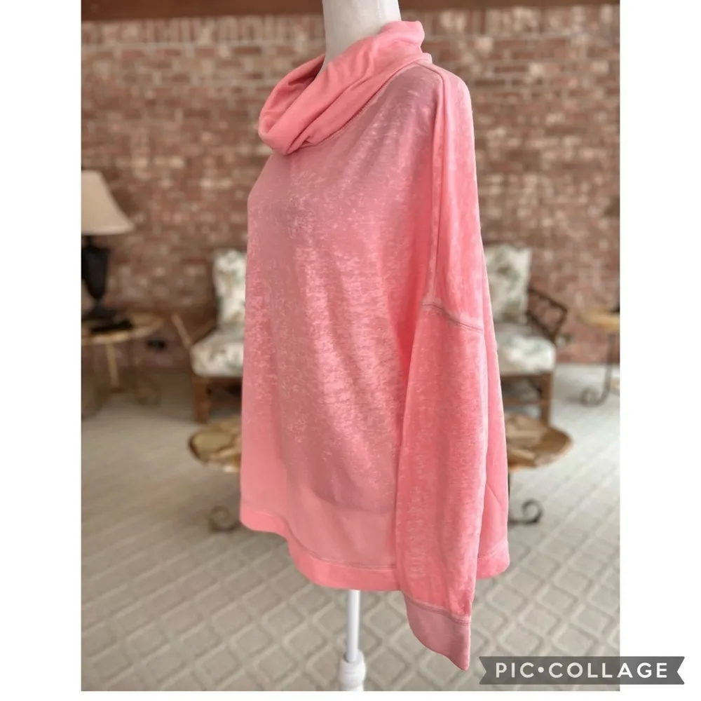 Caslon Tunic Top Pink Cowl Neck Semi Sheer Relaxed Dolman Sleeve Knit S Relaxed - Image 10