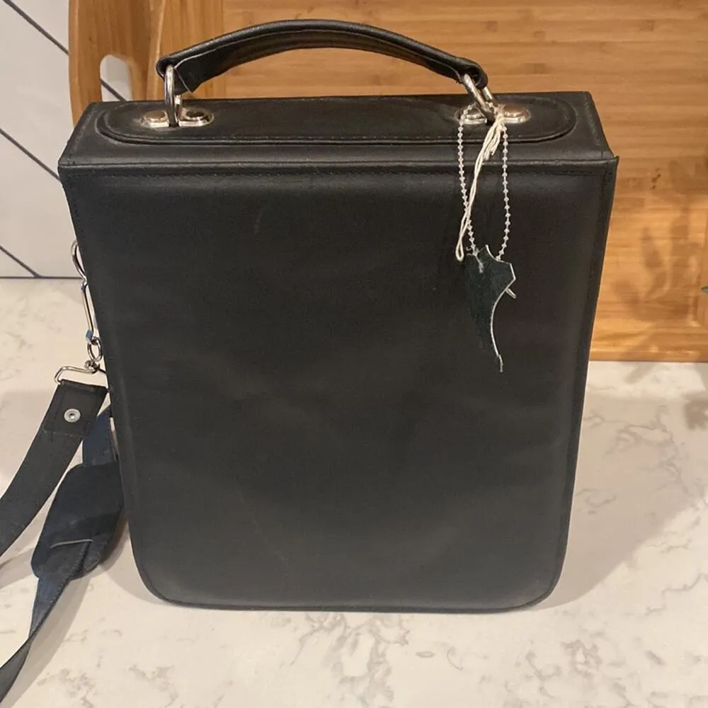 Vintage black nylon created and made in Mexico crossbody bag lock and key - Image 8