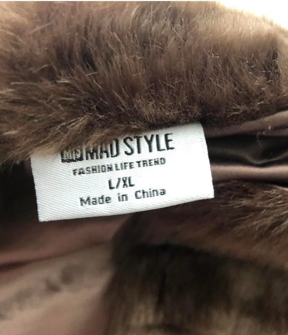 Faux Fur Jacket Brown Size L - Image 3