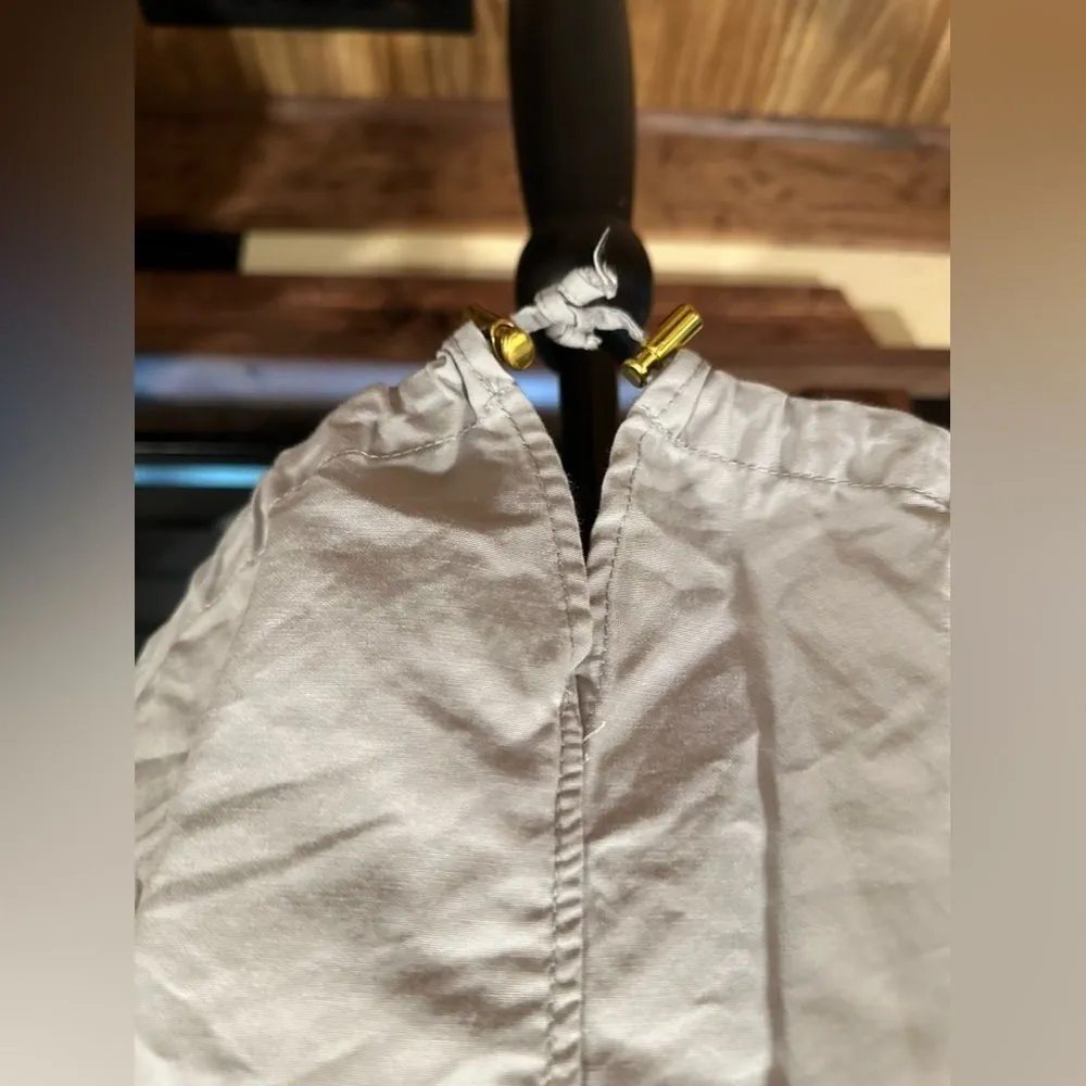 EUC Live a Little Tranch coat with waist strings and hood Sz M - Image 4