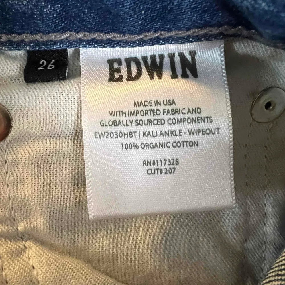 New Edwin Kali Ankle Vintage Straight Jeans Blue Denim Button Fly Women 26 - Image 8