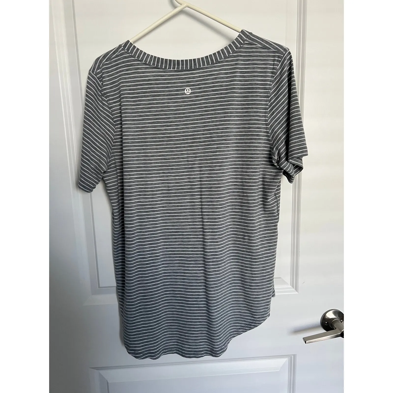 Lululemon Striped Grey/White Love Tee - Estimated Size 8‎ - Image 2