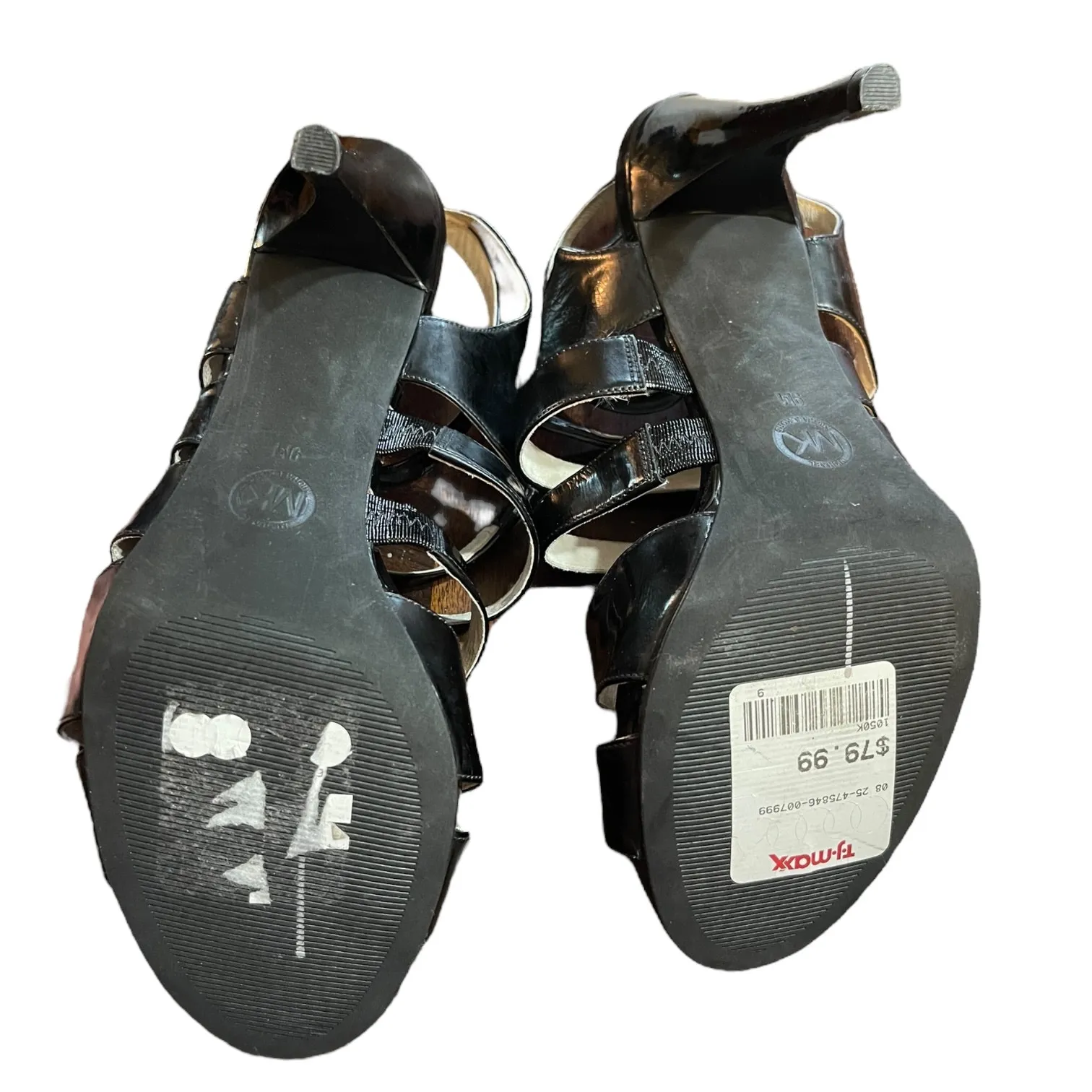 Michael Kors Black Patent Leather Strappy Heels Size 9 - Image 9