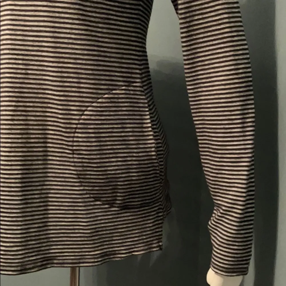 Athleta gray striped long sleeve cowl neck hoodie - Image 2