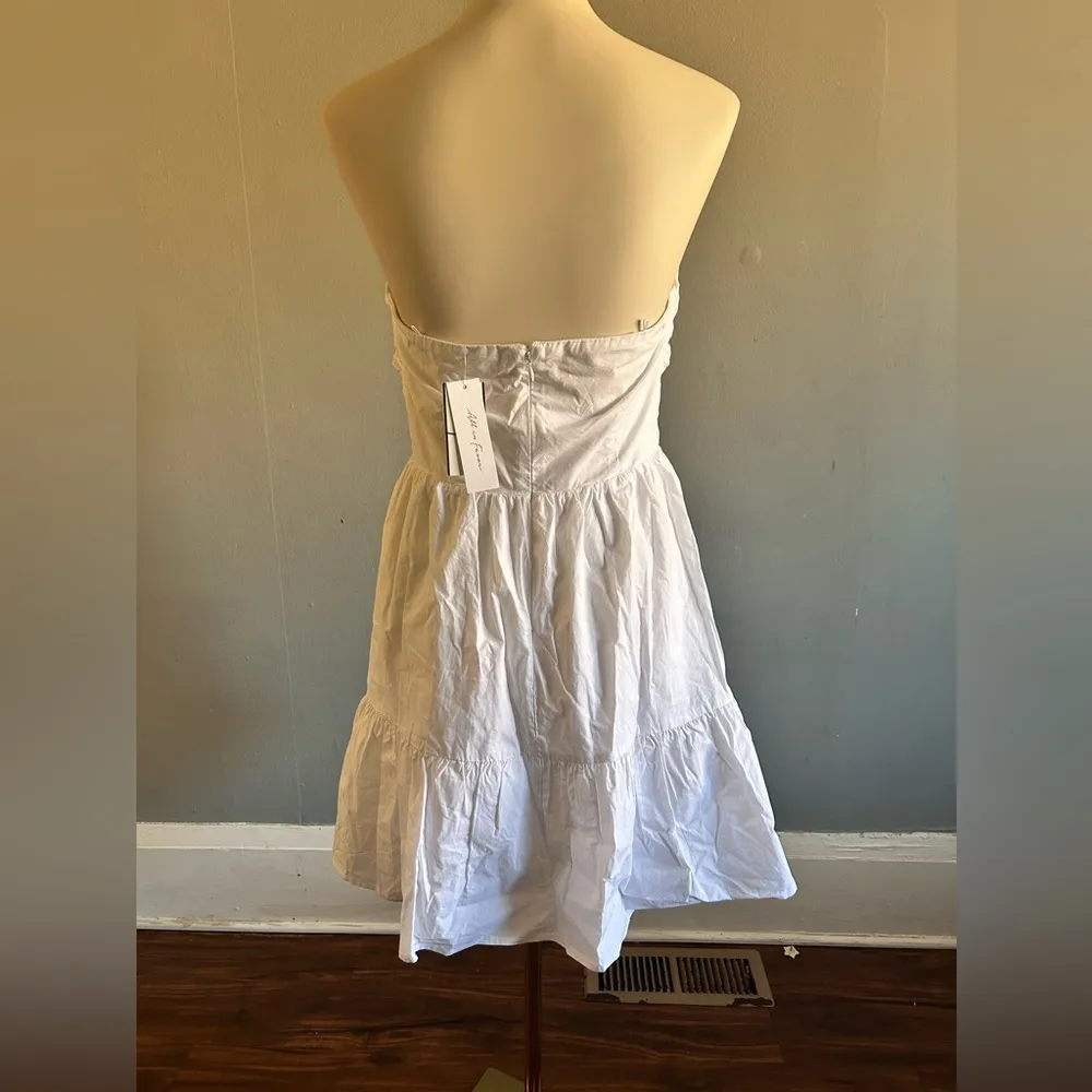 NWT All in Favor White Strapless Mini Dress | Size: L - Image 4