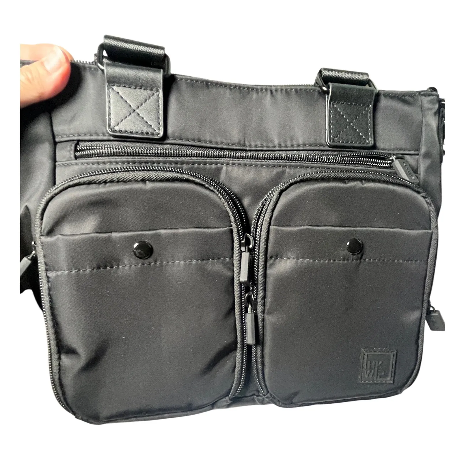 HKWP Black Nylon Shoulder Bag Crossbody Tote Travel‎ Work Utility - Image 4