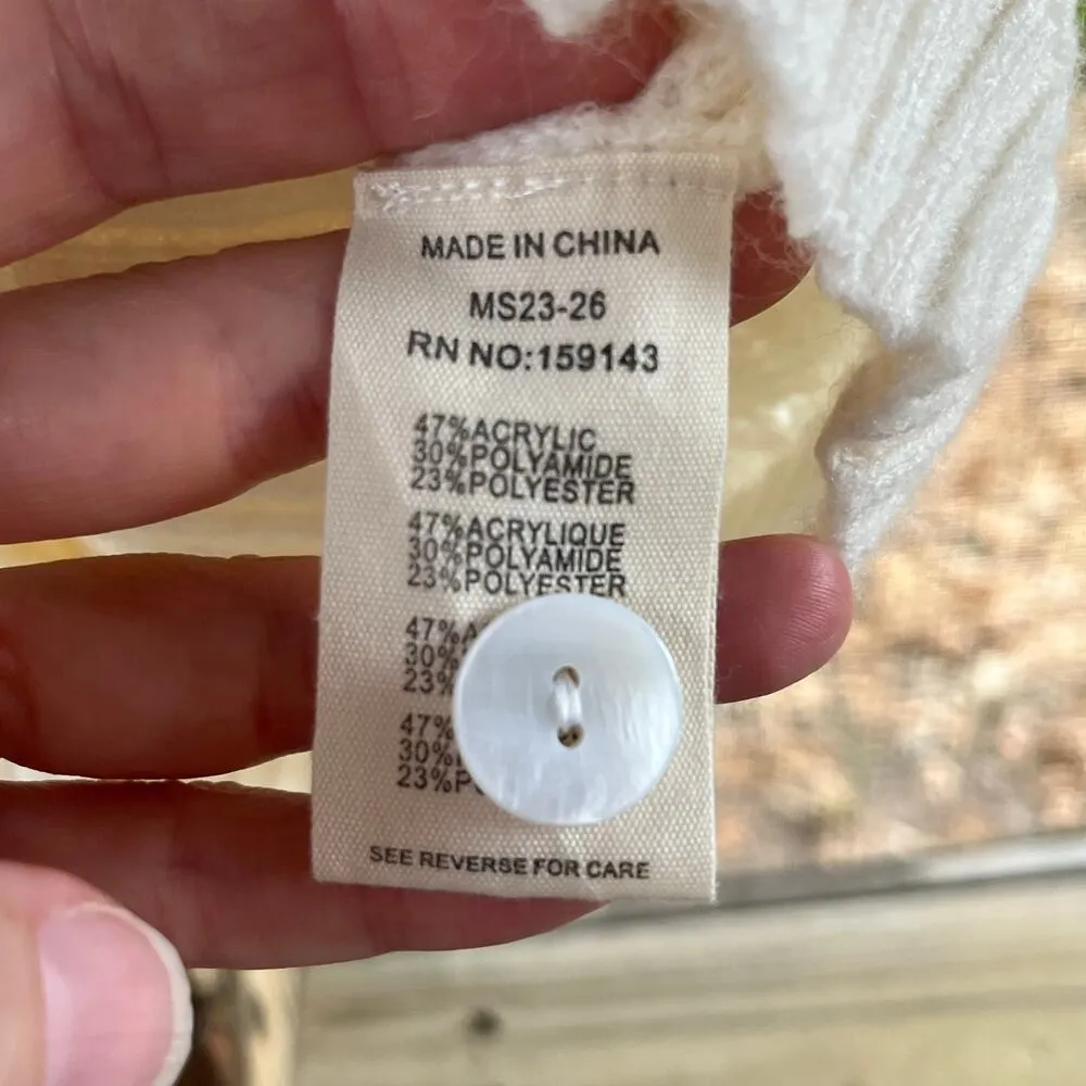 FRNCH Women's White Floral Embroidered Short Sleeve Emilie Cardigan Size S. NEW - Image 7