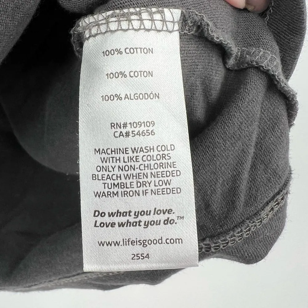 Life is Good Womens One Love Classic Fit T-Shirt Black Short Sleeve Cotton small - Image 8