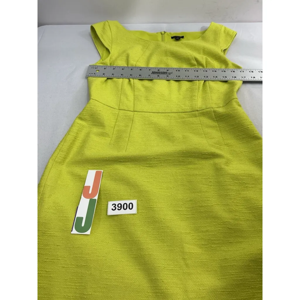 Womans Ann Taylor 6 Green Sheath Dress Cap Sleeves Lined Back Zip - Image 6