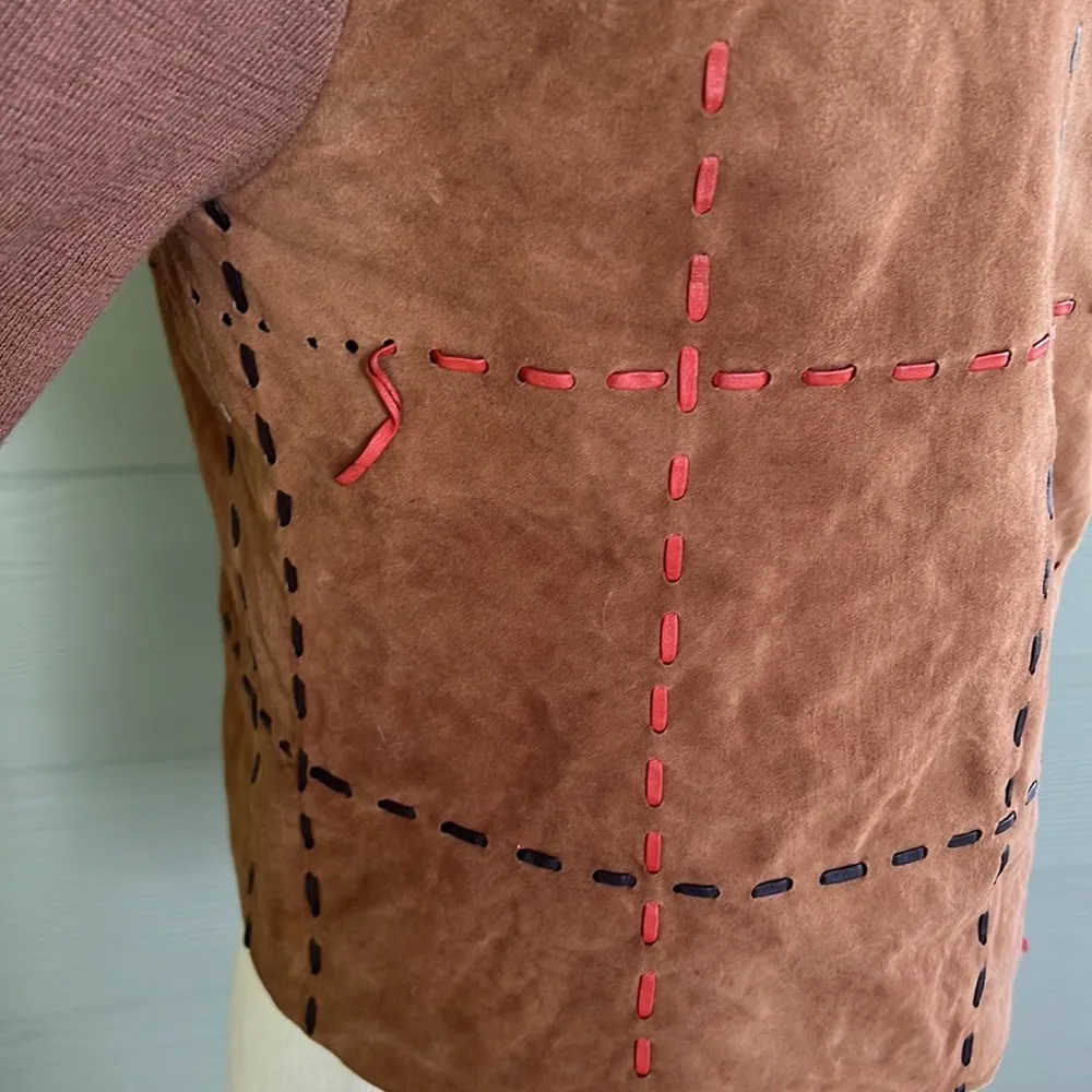 Vakko New York Goat Suede Jacket with Wool Sleeves Size M - Image 7