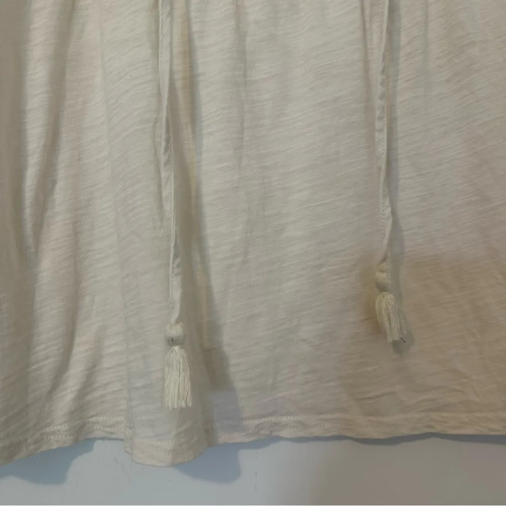 Garnet Hill Cotton Lace Trim Tie Detail Tassel Tank Top Sleeveless Womens Small - Image 2