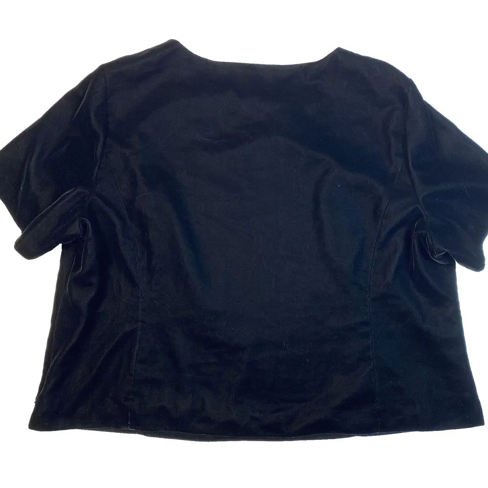 Talbots Crushed Velvet‎ Top Black Stretch Size 24W Elegant Classy Holiday Party - Image 7