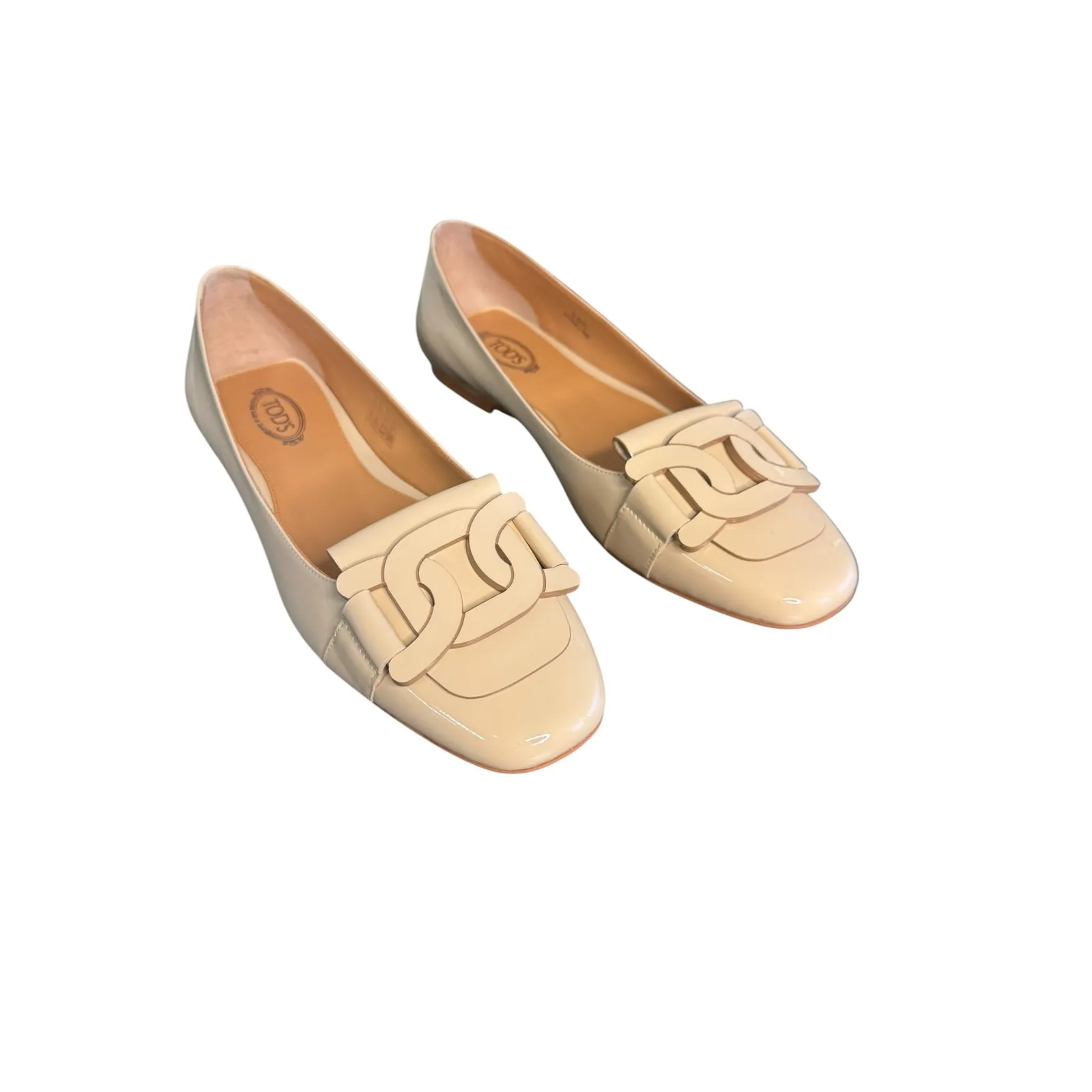 Tod’s NIB Kate Patent Leather Ballet Flats in Natural Size 38.5 - Image 6
