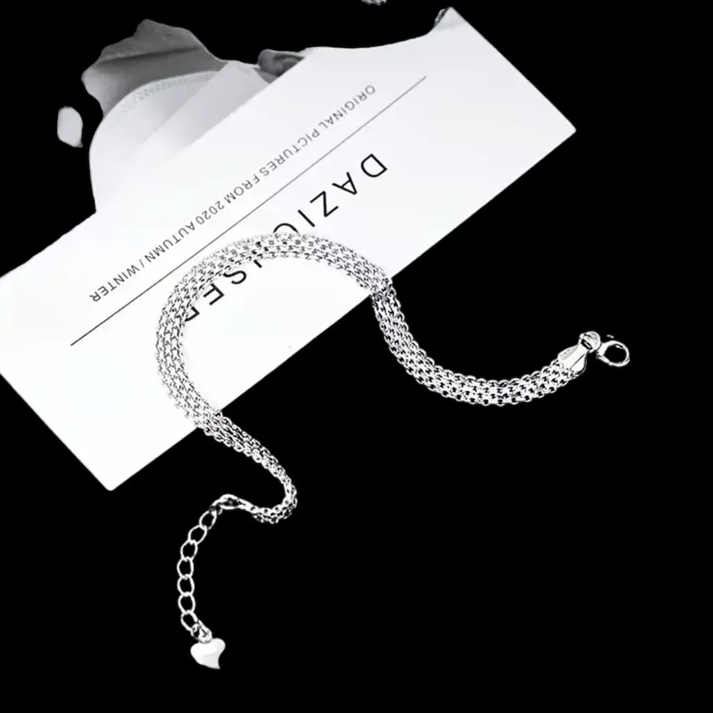 925 Sterling Silver Thick Chain Adjustable Bracelet New in Box - Image 5
