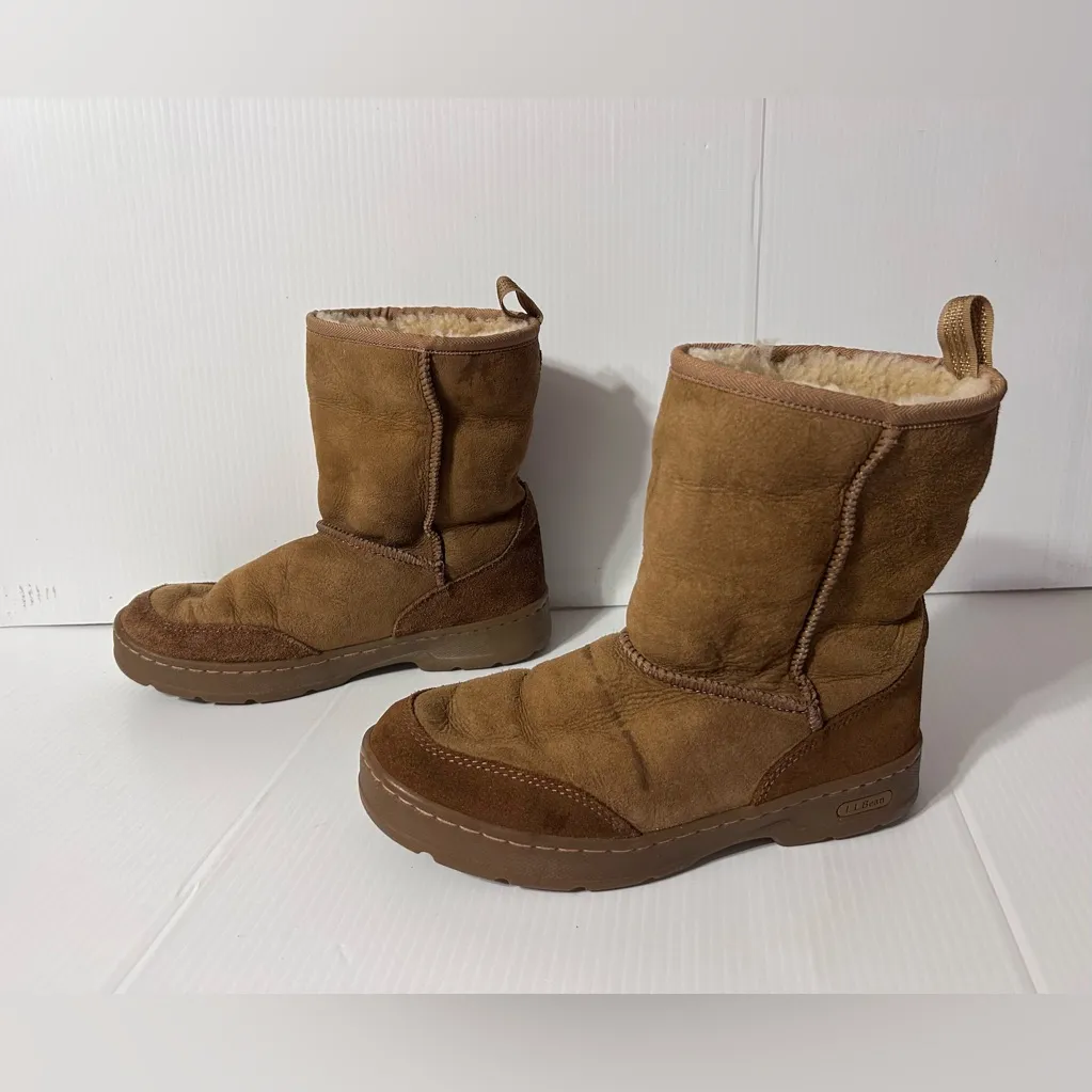 L.L. Bean brown suede lined boots women size 8 M - Image 2