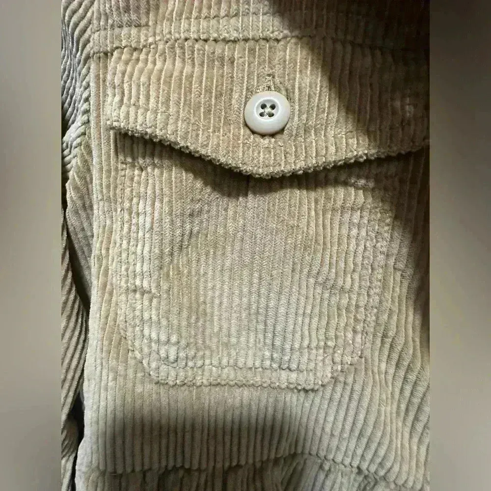 American Eagle Light Brown Tan Corduroy Button Up Shirt Dress Women’s Size XS AE - Image 4