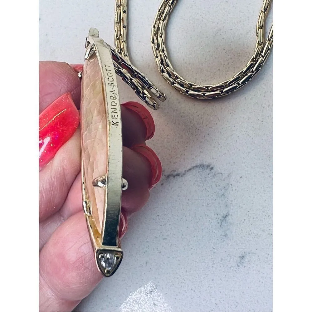 Kendra‎ Scott Milla Mother of Pearl Gold Thick Slide Necklace - Image 7