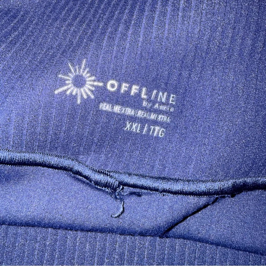 Aerie Offline Ribbed Midi Skirt Size XXL‎ Side Slit NWT Royal Navy - Image 6