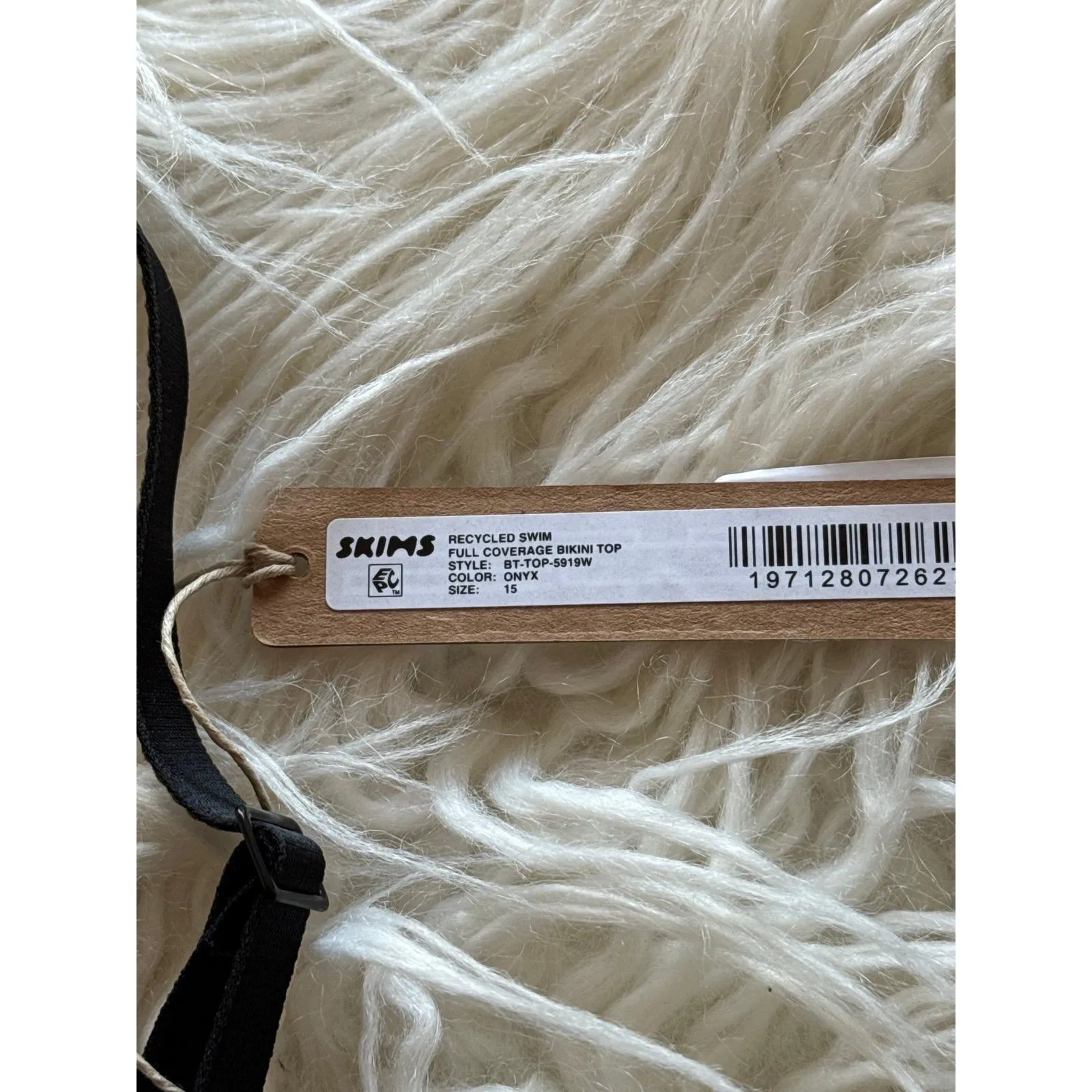 Skims Swim Full Coverage Bikini Top Onyx Size 15 - Image 8