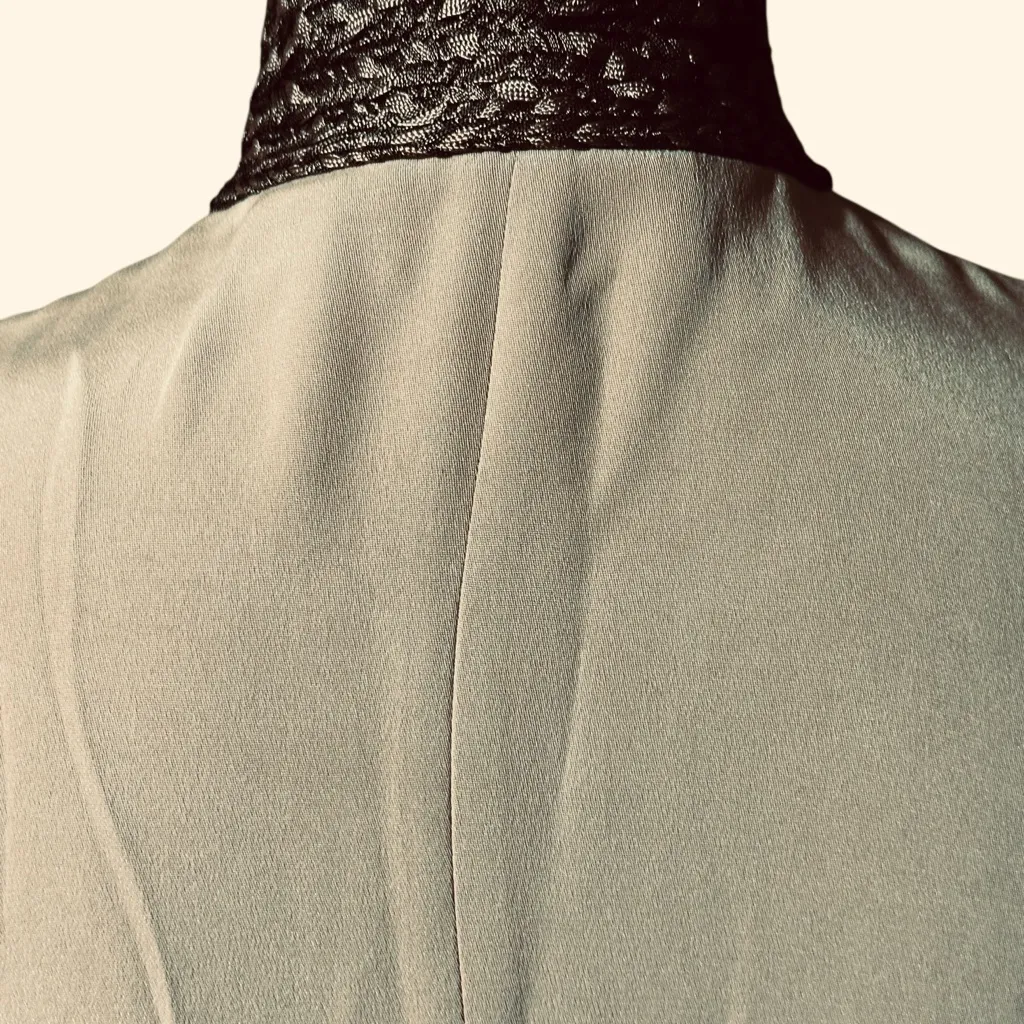 Dana Buchman Silk Beige and Metallic Blouse Sz 2 - Image 7