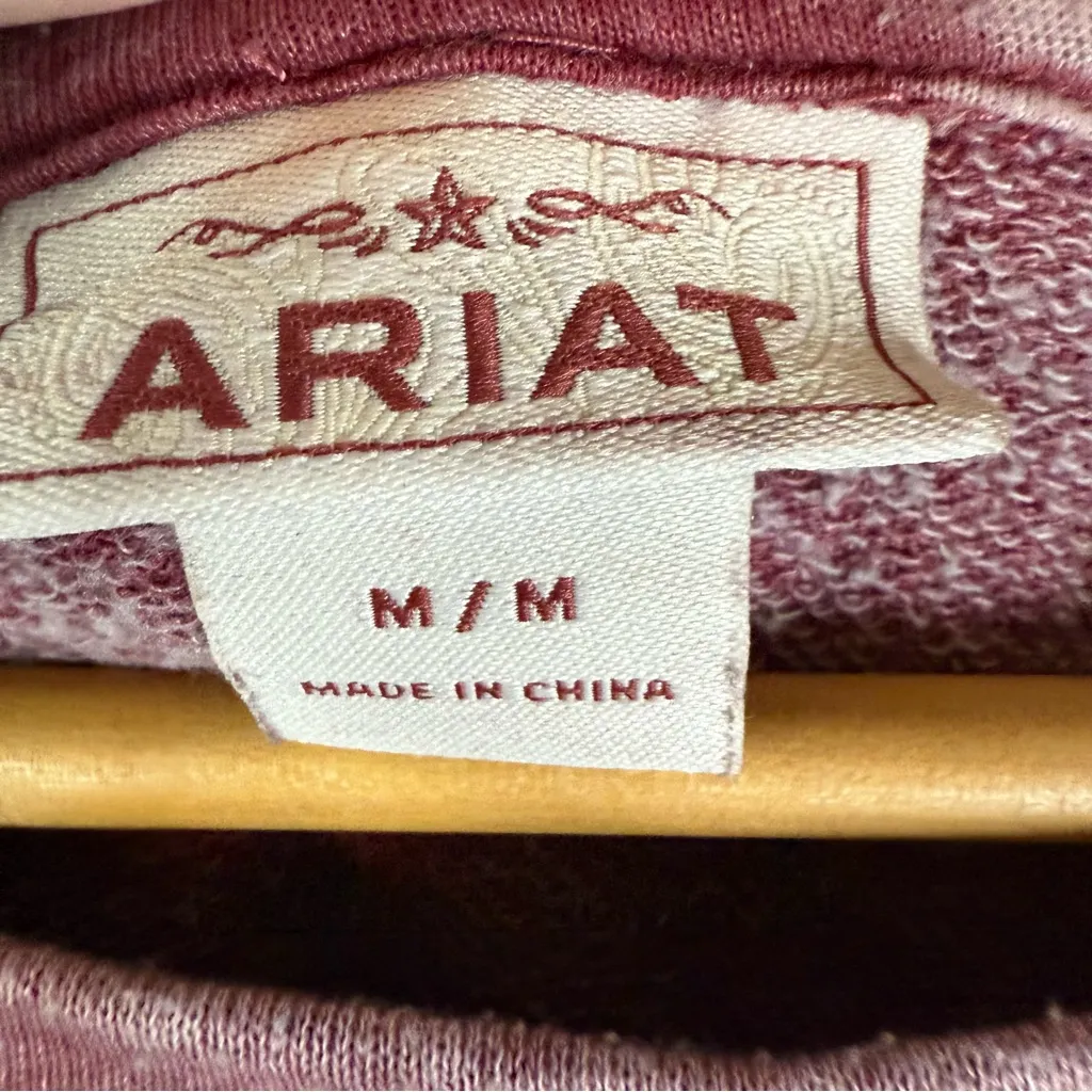 Ariat Womens Size Medium Burnout Velvet Floral Waist Tie Long Sleeve Top‎ Boho - Image 2