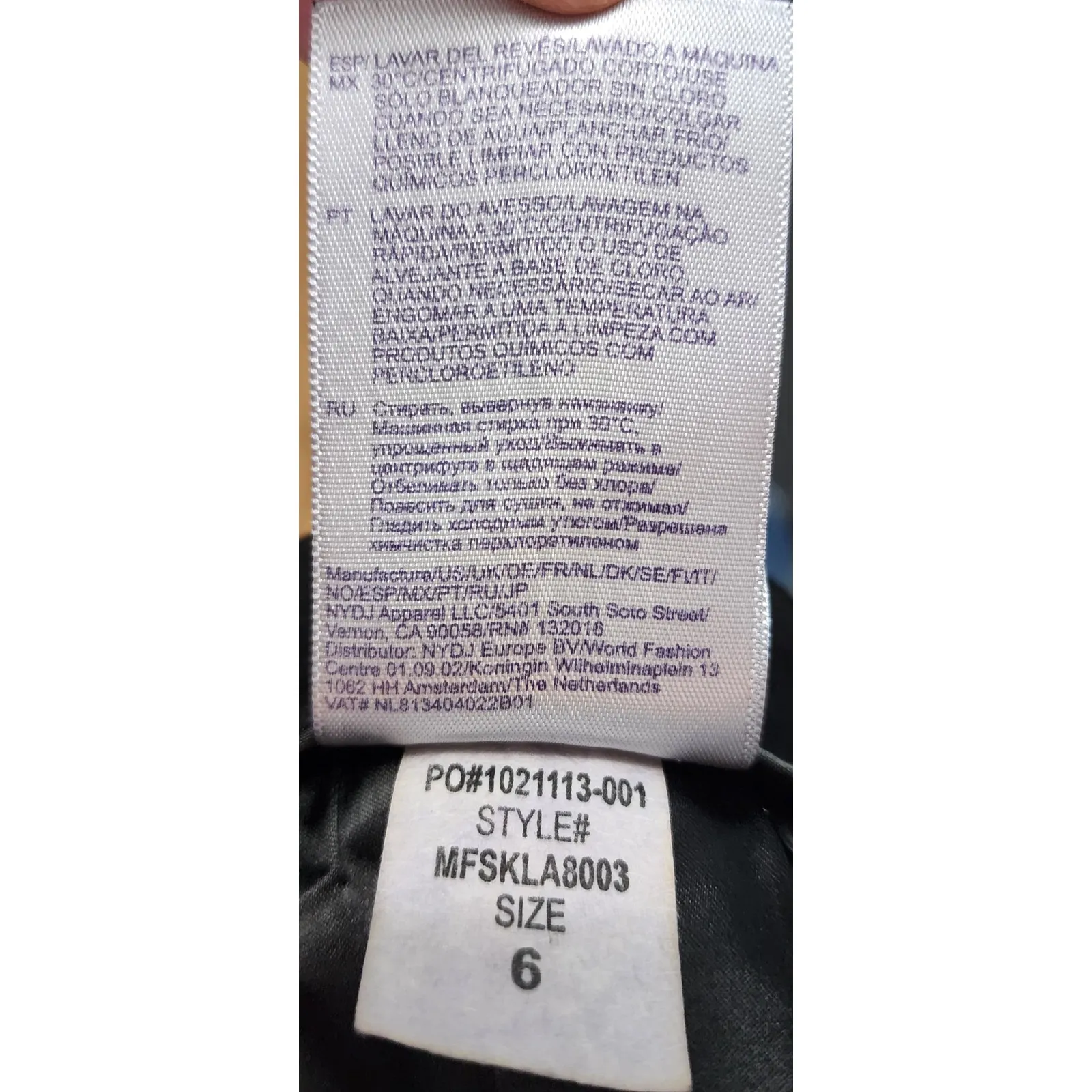 NYDJ Alina Skinny Jeans Lift Tuck Technology Black Coated‎ Size 6 - Image 8