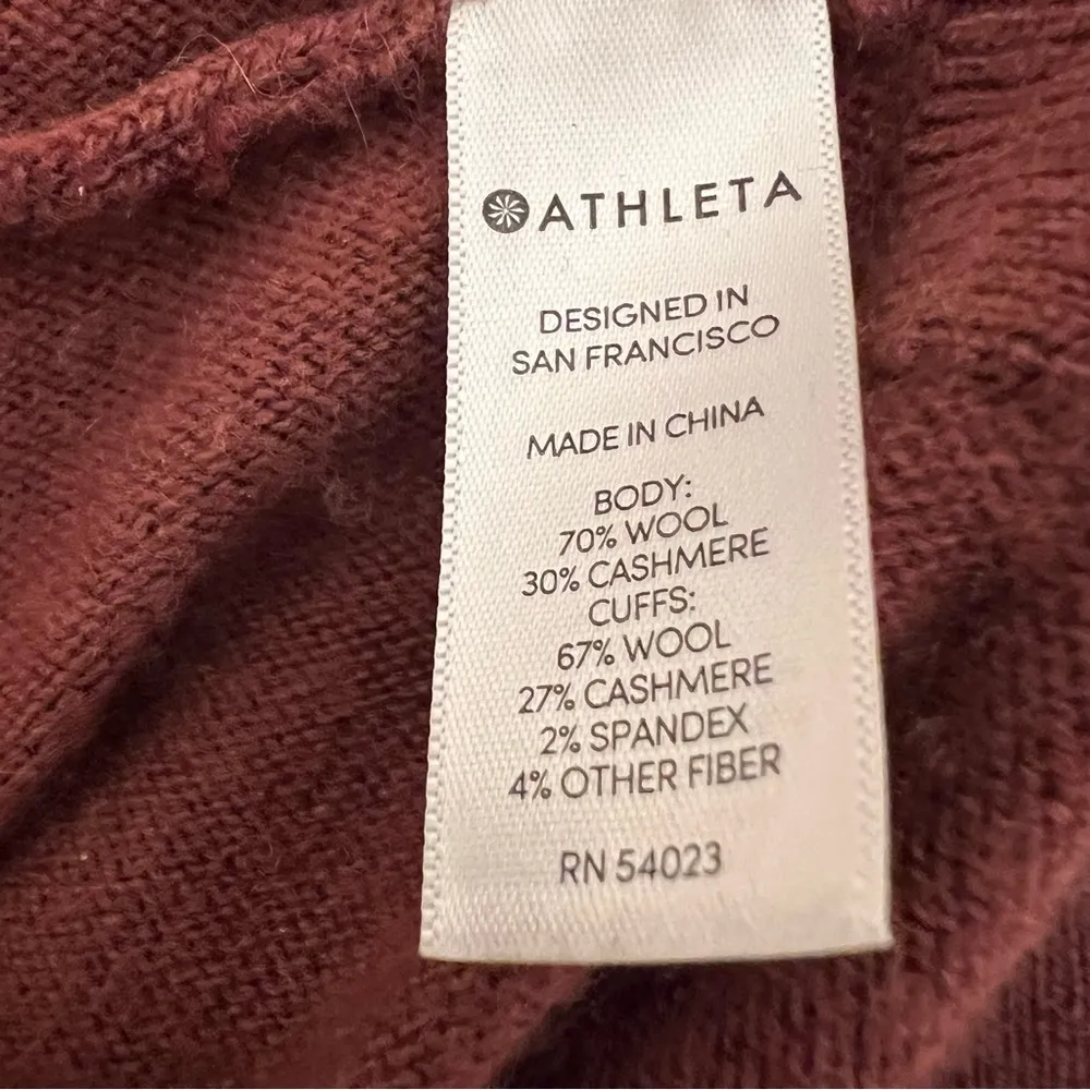 Athleta Mauve  Wool Cashmere Crewneck Sweater Size Oversized Tunic SZ S - Image 7
