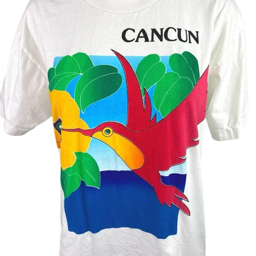 Peer By Peter Mussfeldt White Cancun Crewneck Short Sleeve Tee T shirt Top Sz L Size L - Image 3