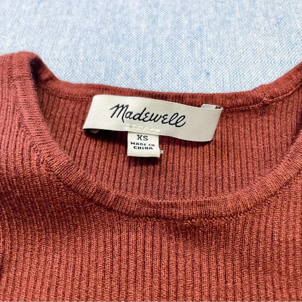 Madewell The Signature Knit Cutaway Sweater Tank Size XS in Brown - Image 3
