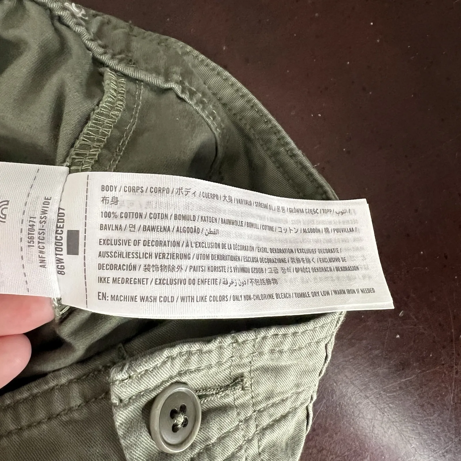 Abercrombie & Fitch Relaxed Cargo Pants Curve Love Green Utility Women's Size 8L - Image 9