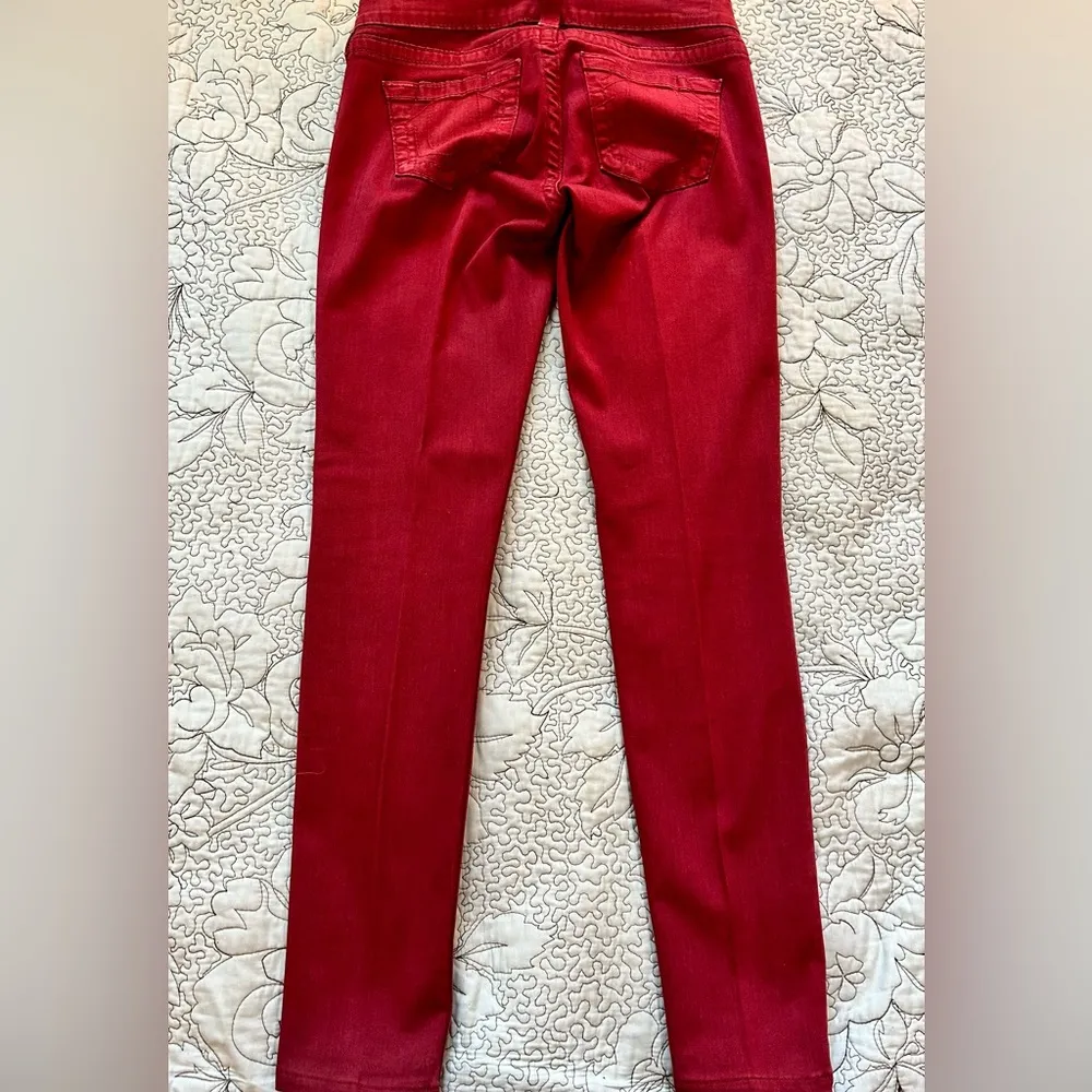 TRUE RELIGION CASEY Low-rise Super Skinny Maroon/Burgundy Jeans. Sz 25 - Image 6