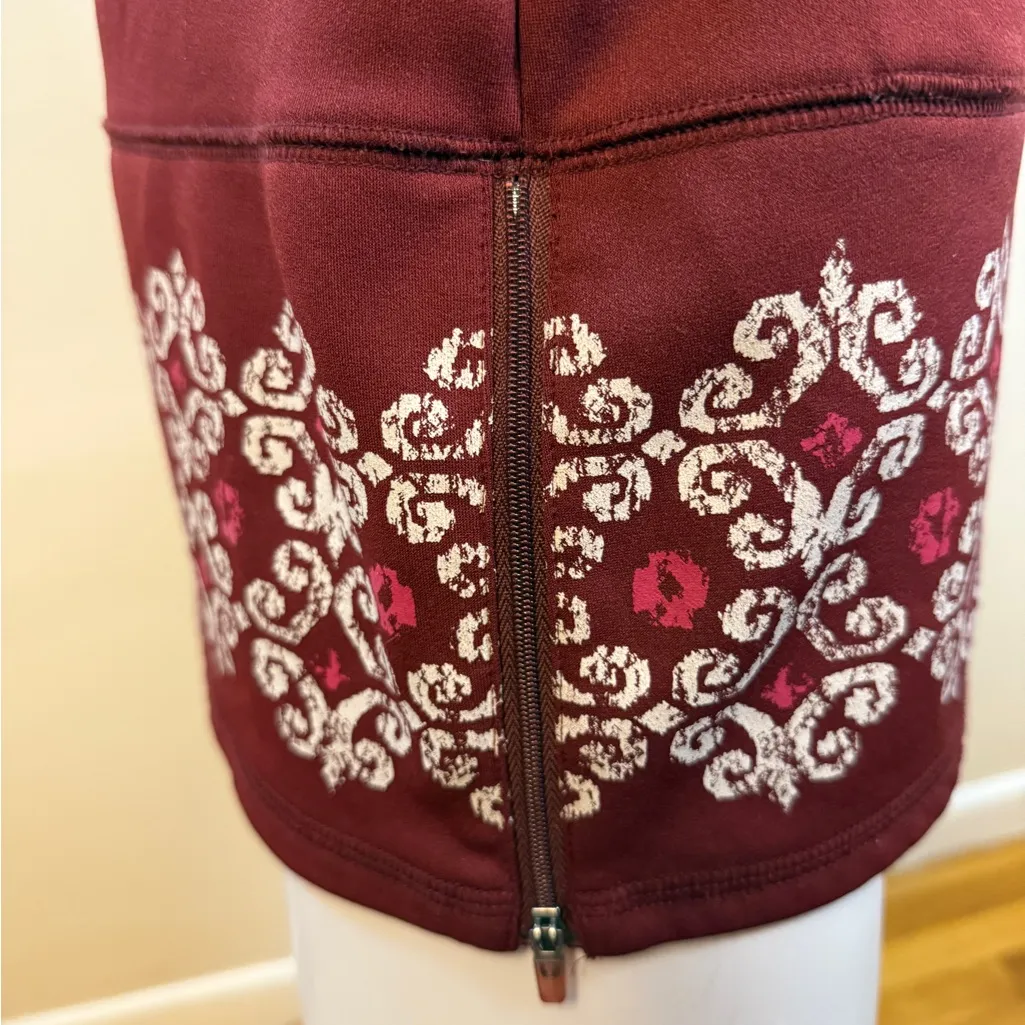 Athleta Hot When You're Not Dress Burgundy Wine Cranberry Fleece Lined XXS - Image 6