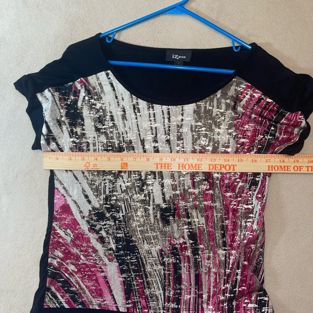 IZ Byer Women's Black and Pink Top Reba style y2k size small shirt clubbing - Image 6